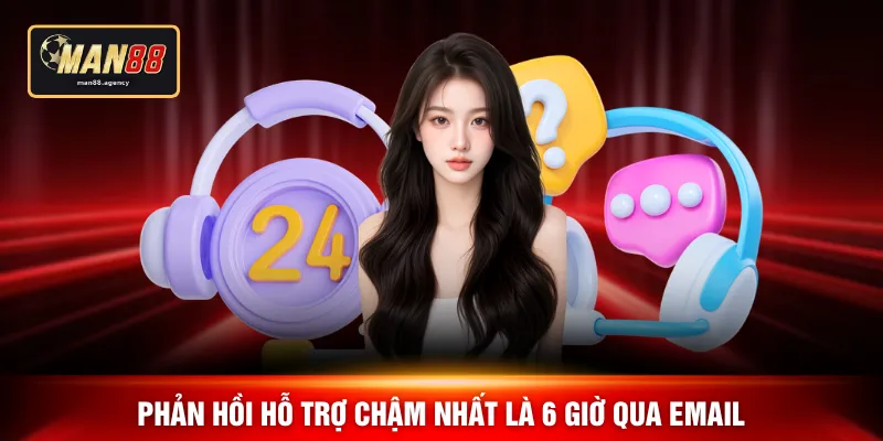 Phản hồi hỗ trợ chậm nhất là 6 giờ qua Email
